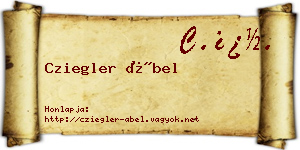 Cziegler Ábel névjegykártya